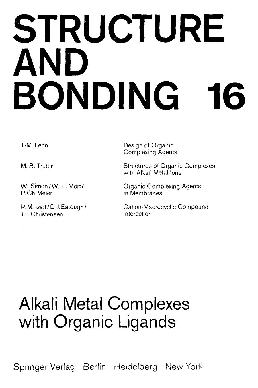 Alkali Metal Complexes with Organic Ligands