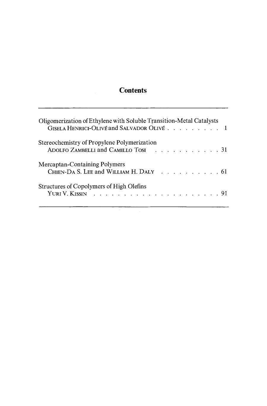 Advances in Polymer Science / Fortschritte der Hochpolymeren-Forschung