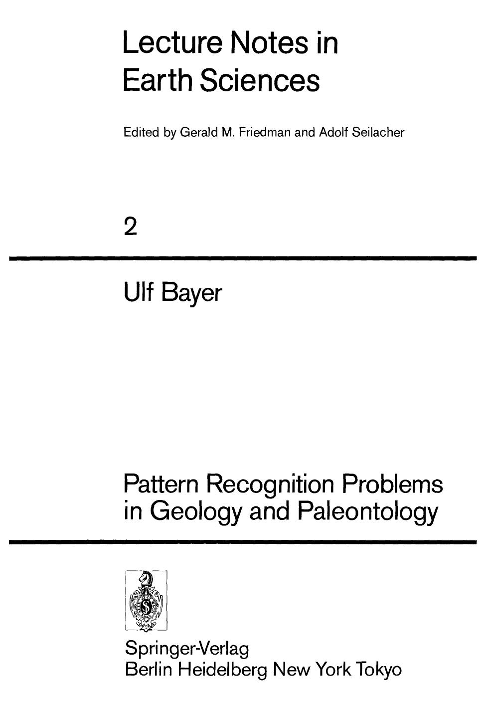 Pattern Recognition Problems in Geology and Paleontology