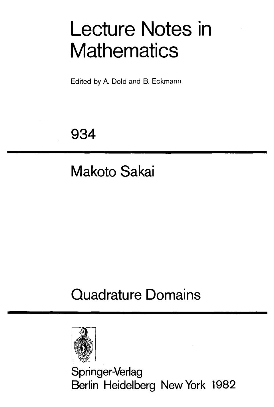 Quadrature Domains