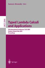 Typed Lambda Calculi and Applications : 5th International Conference, TLCA 2001 Kraków, Poland, May 2-5, 2001 Proceedings