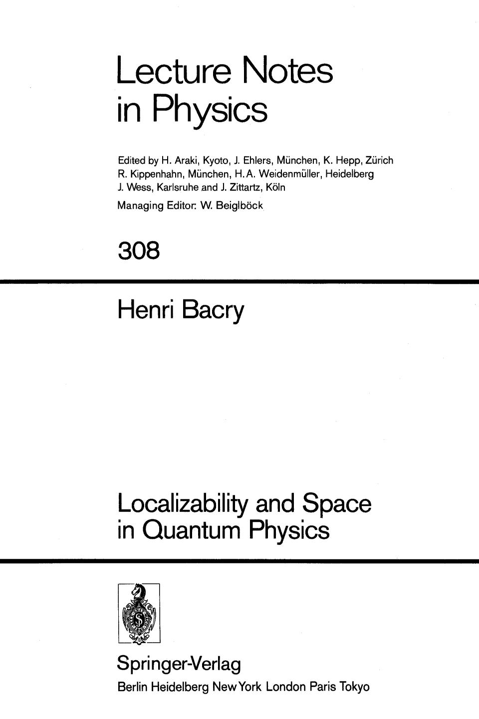 Localizability and space in quantum physics