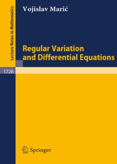 Regular Variation and Differential Equations.