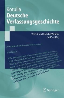 Deutsche Verfassungsgeschichte : Vom Alten Reich bis Weimar (1495 bis 1934)