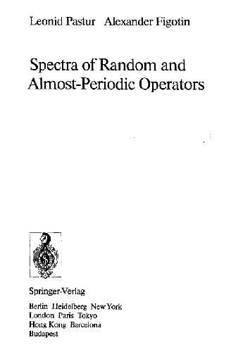 Spectra Of Random And Almost Periodic Operators