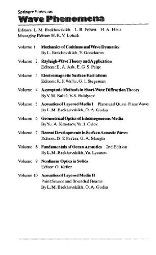 Geometrical Optics of Inhomogeneous Media