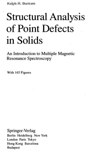 Structural Analysis of Point Defects in Solids