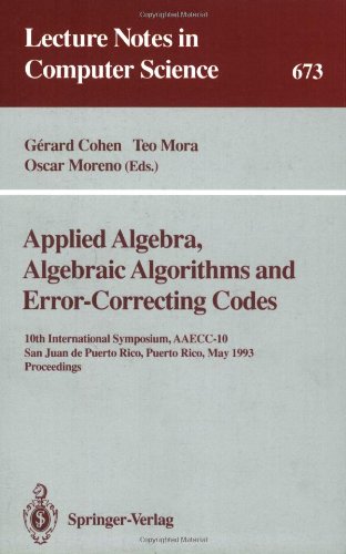 Applied Algebra, Algebraic Algorithms and Error-Correcting Codes