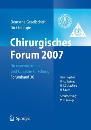 Chirurgisches Forum 2007 Fur Experimentelle Und Klinische Forschung