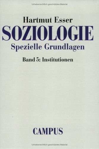 Soziologie / 5, Institutionen.