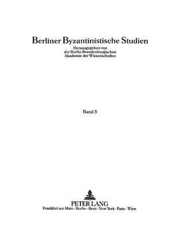 Die Patriarchen Der Ikonoklastischen Zeit