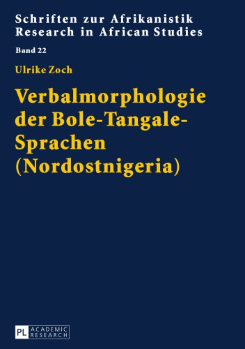 Verbalmorphologie Der Bole-Tangale-Sprachen (Nordostnigeria)