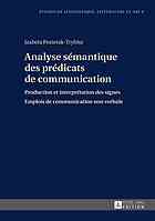 Analyse Semantique Des Predicats de Communication