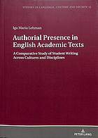 Authorial Presence in English Academic Texts