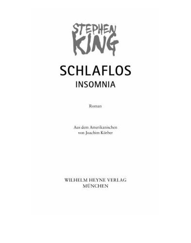 Schlaflos - Insomnia Roman