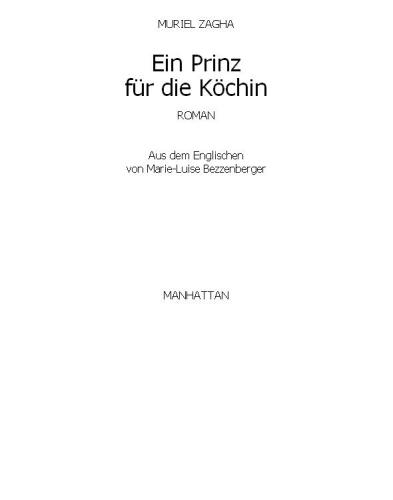 Ein Prinz für die Köchin : Roman