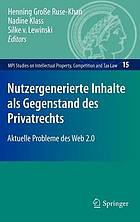 Nutzergenerierte Inhalte ALS Gegenstand Des Privatrechts