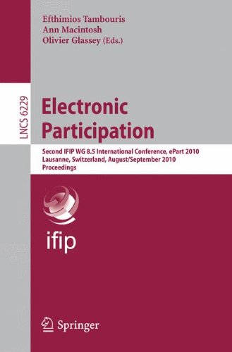 Electronic participation : second international conference, ePart 2010, Lausanne, Switzerland, August 29 - September 2, 2010 : proceedings