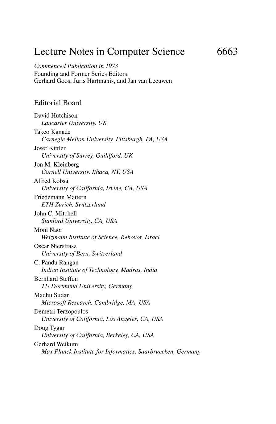 Relational and Algebraic Methods in Computer Science 12th International Conference, RAMICS 2011, Rotterdam, The Netherlands, May 30 - June 3, 2011. Proceedings