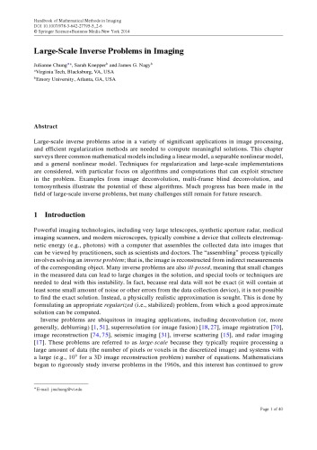 Handbook of mathematical methods in imaging