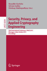 Security, Privacy, and Applied Cryptography Engineering Third International Conference, SPACE 2013, Kharagpur, India, October 19-23, 2013. Proceedings