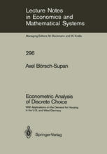 Econometric Analysis of Discrete Choice : With Applications on the Demand for Housing in the U.S. and West-Germany