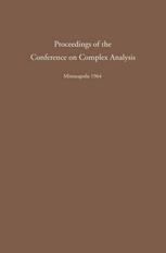 Proceedings of the conference on complex analysis : Minneapolis 1964
