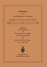 Sonderheft zum 60. Geburtstag von Herrn Prof. Dr. Ing. G. Pfotzer am 29. November 1969 und Herrn Prof. Dr. Ing. A. Ehmert am 6. März 1970