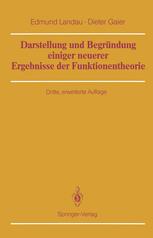 Darstellung und Begründung einiger neuerer Ergebnisse der Funktionentheorie