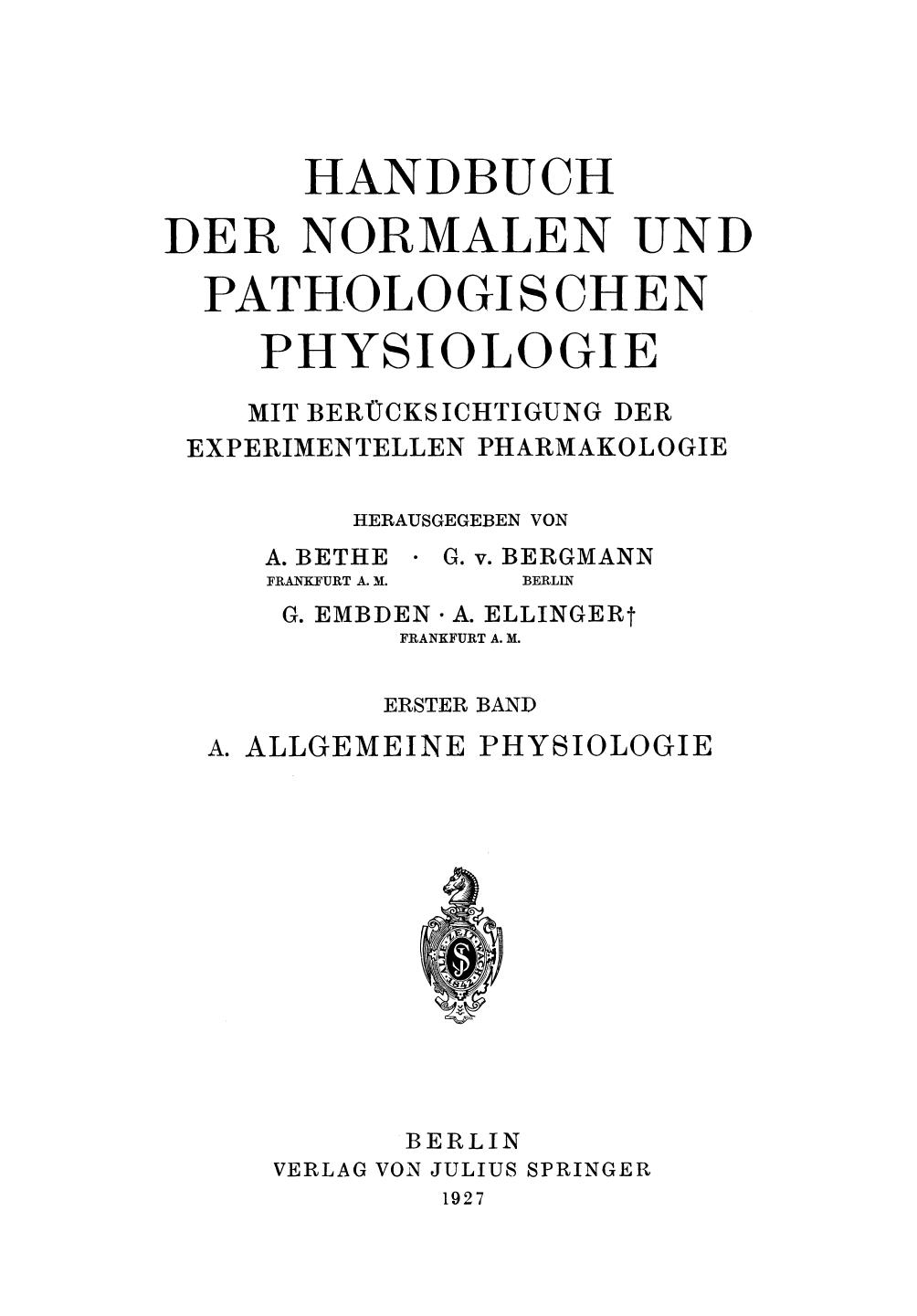 Allgemeine Physiologie