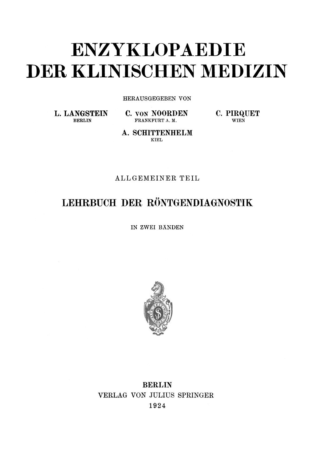 Lehrbuch der Röntgendiagnostik