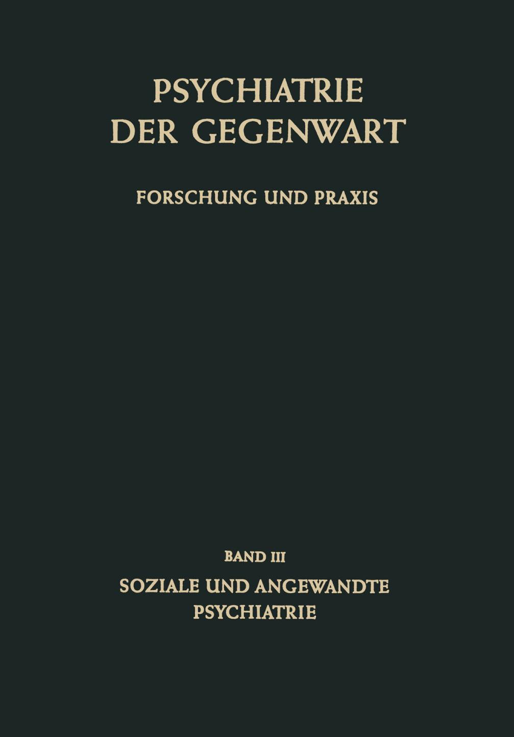 Soziale und angewandte Psychiatrie