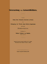 Untersuchung von Automobilkühlern : Von der Königl. Sächs. Technischen Hochschule zu Dresden zur Erlangung der Würde eines Doktor-Ingenieurs genehmigte Dissertation