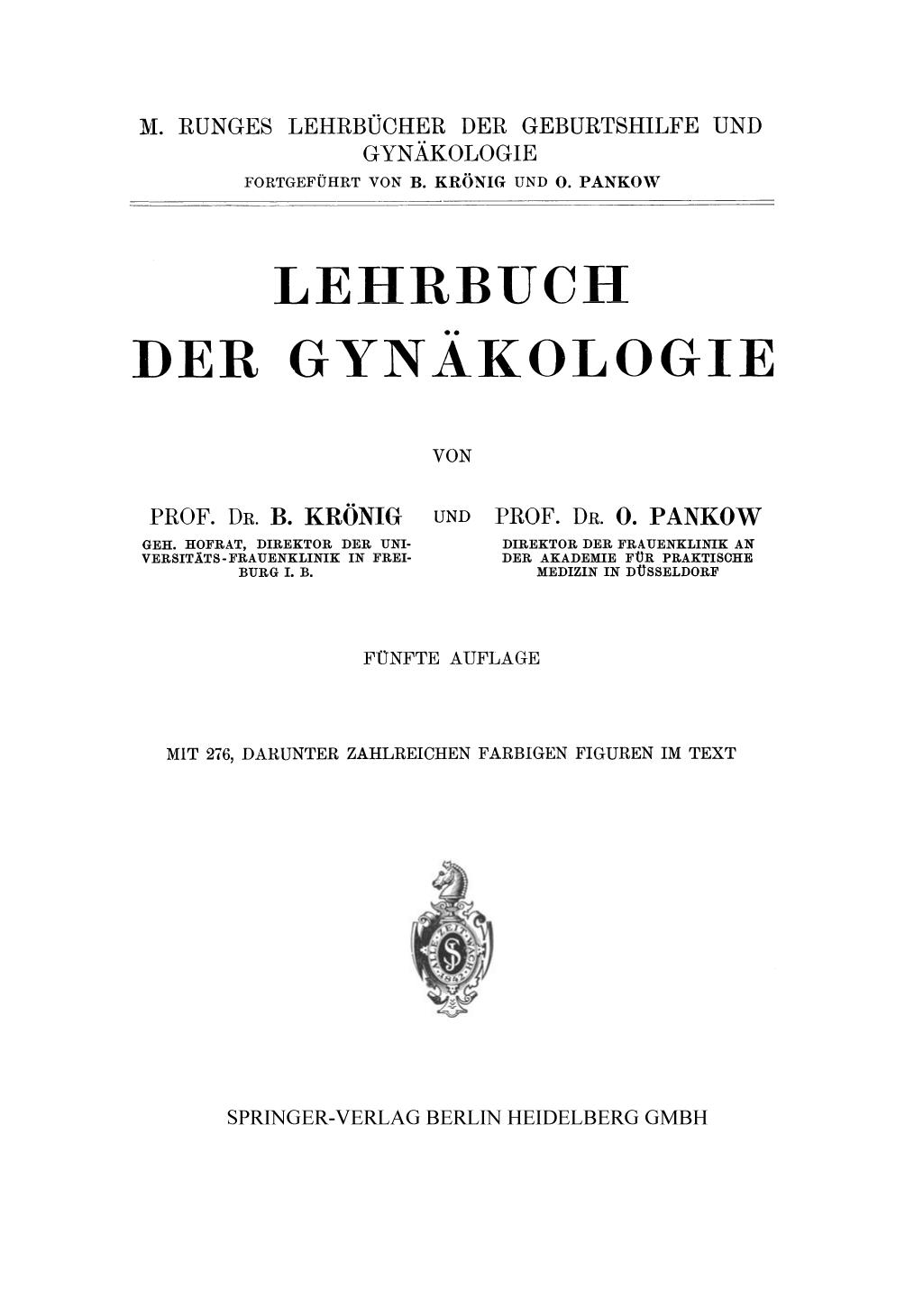 Lehrbuch der Gynäkologie