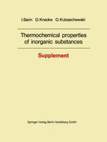 Thermochemical properties of inorganic substances : Supplement