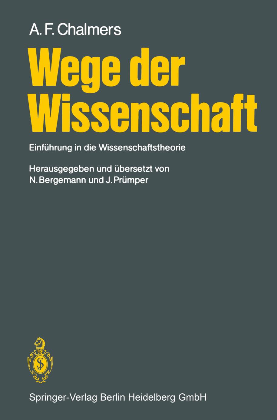 Wege der Wissenschaft Einführung in die Wissenschaftstheorie