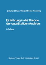 Einführung in die Theorie der quantitativen Analyse