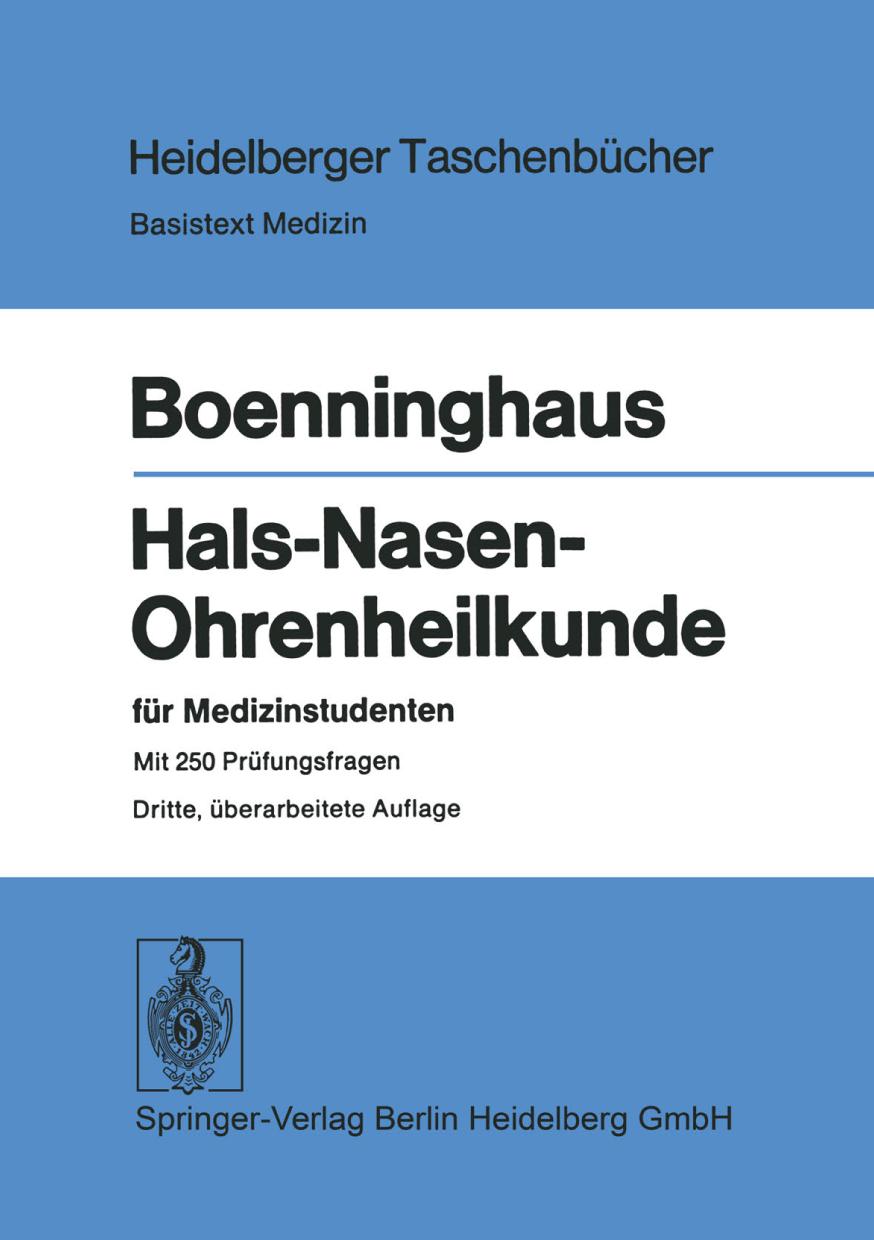 Hals-Nasen-Ohrenheilkunde für Medizinstudenten