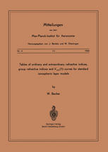 Tables of ordinary and extraordinary refractive indices, group refractive indices and h'o, x(f)-curves for standard ionospheric layer models