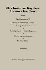 Uber Kreise und Kugeln im Riemannschen Raum