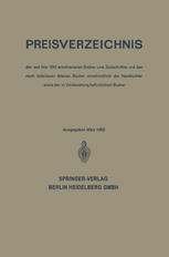 Preisverzeichnis der seit Mai 1945 erschienenen Bücher und Zeitschriften und der noch lieferbaren älteren Bücher einschließlich der Handbücher sowie der in Vorbereitung befindlichen Bücher