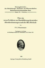 Über ein neues Verfahren zur Durchführung chemischer Altersbestimmungen nach der Blei-Methode