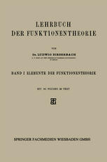 Lehrbuch der Funktionentheorie : Band I: Elemente der Funktionentheorie