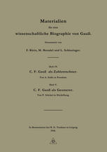 Materialien für eine wissenschaftliche Biographie von Gauß