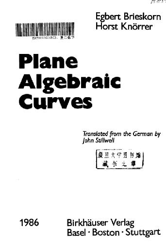 Plane Algebraic Curves