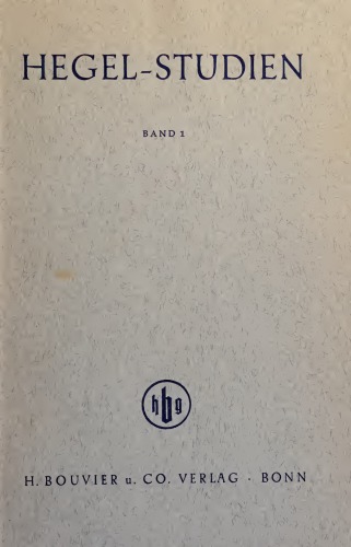 Hegel-Studien. Band 1 (1961)