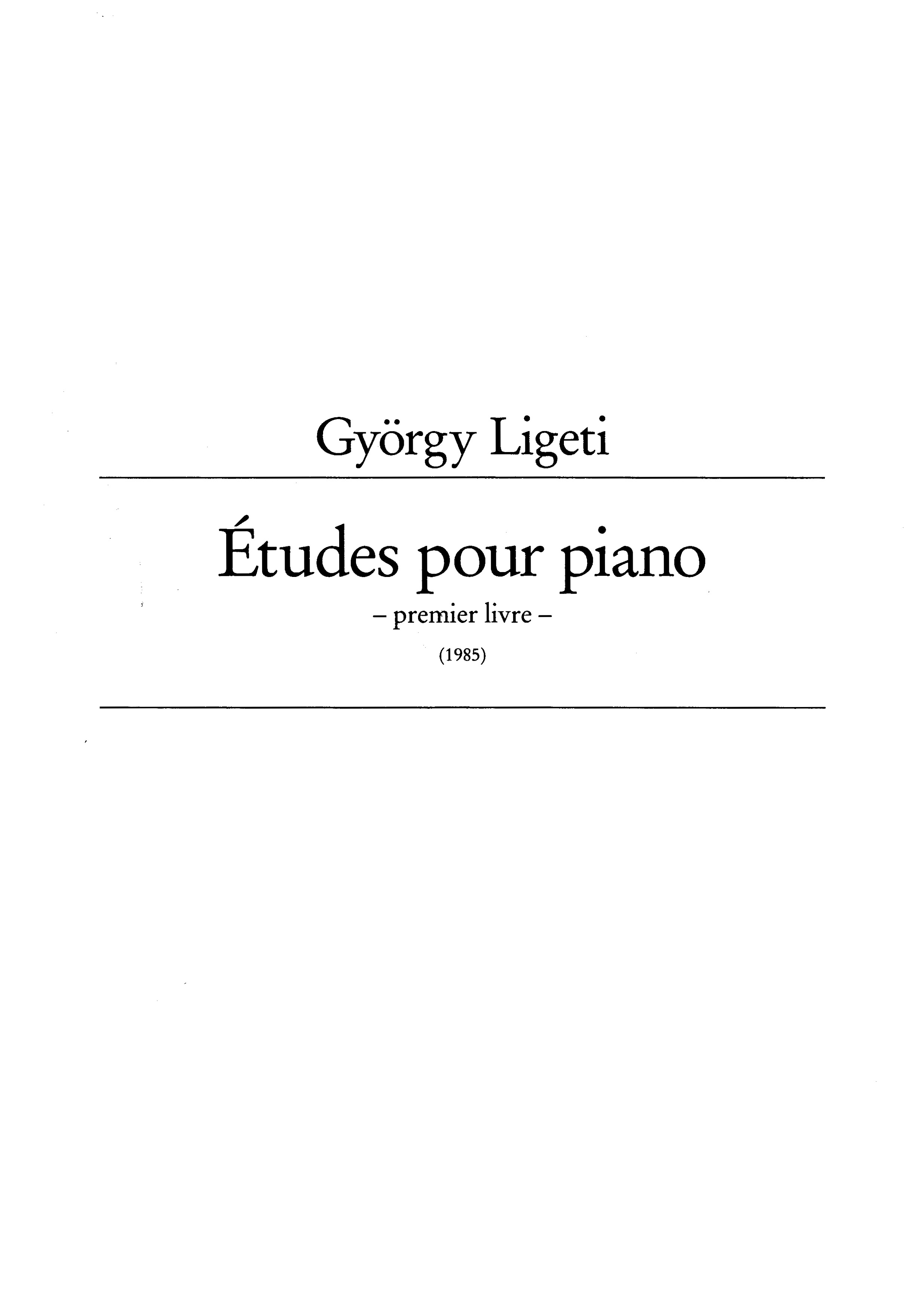 Etudes Pour Piano - Volume 3, Part 1