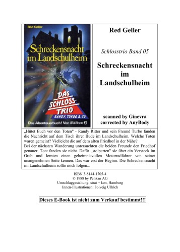 Schreckensnacht im Landschulheim (Das Schloss-Trio 5)