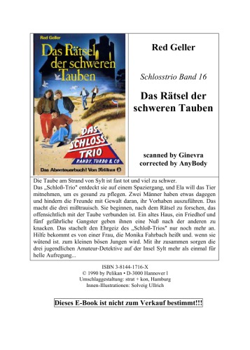 Das Rätsel der schweren Tauben. (Das Schloß-Trio 16)