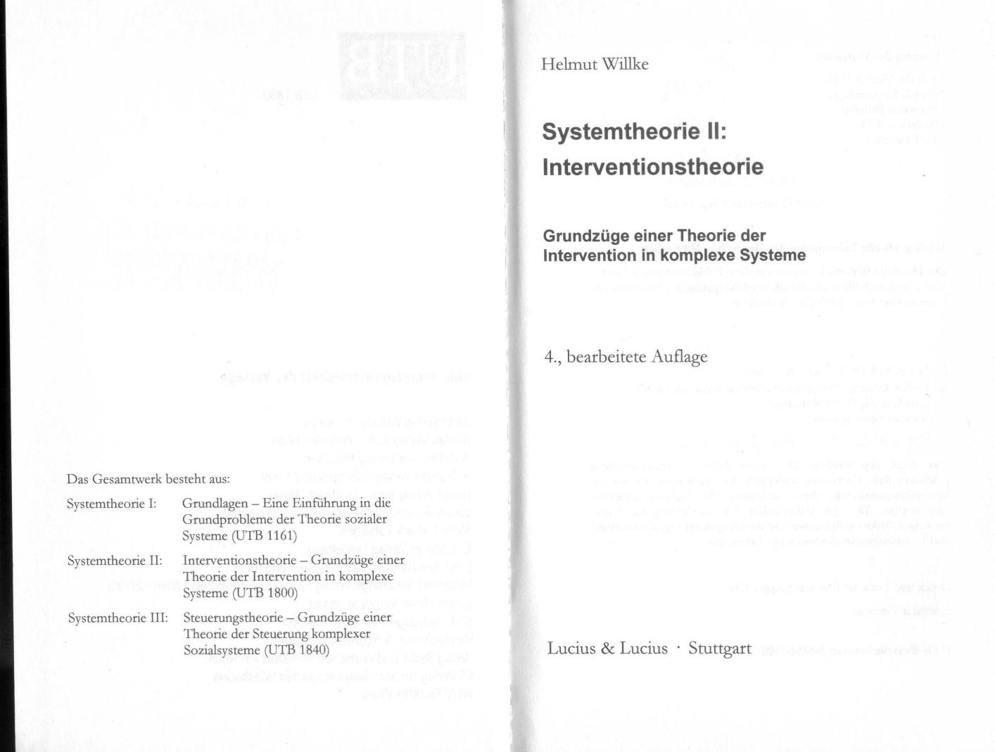 Interventionstheorie : Grundzüge einer Theorie der Intervention in komplexe Systeme